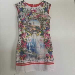 Floral Graphic Summer Dress with Italy Print Size XL